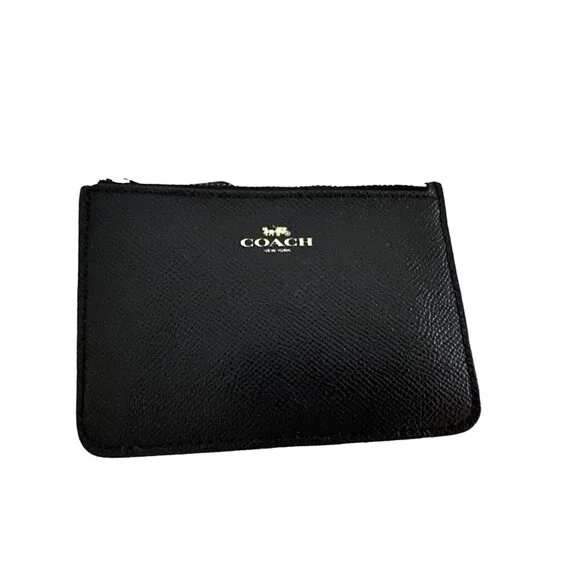 Black Coach Rectangular Coin Purse 3.5 x 5 - Picture 1 of 6